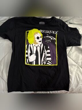 Beetlejuice Graphic Kids Tee - Black with Neon Yellow Accent